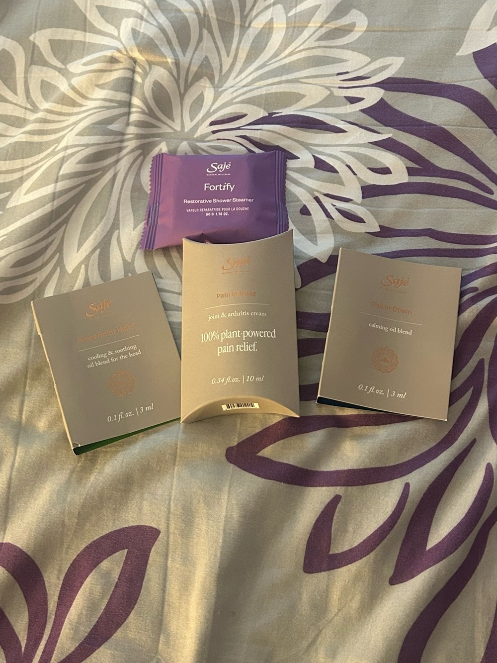 NWT Saje Aromatherapy Sample Set with Fortify Shower Steamer -